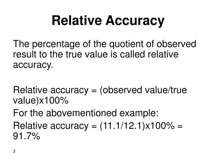 relative accuracy error