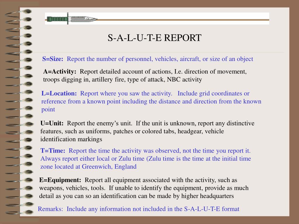 Salute Report Army
