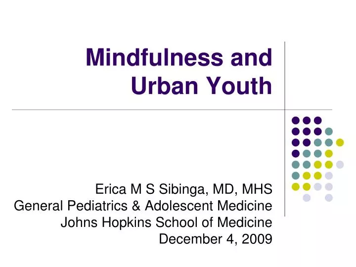 mindfulness and urban youth n.