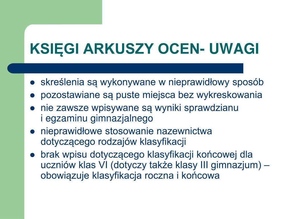 Rozporządzenie W Sprawie Prowadzenia Dokumentacji Przebiegu Nauczania PPT - ZASADY PROWADZENIA DOKUMENTACJI PRZEBIEGU NAUCZANIA ZGODNIE Z