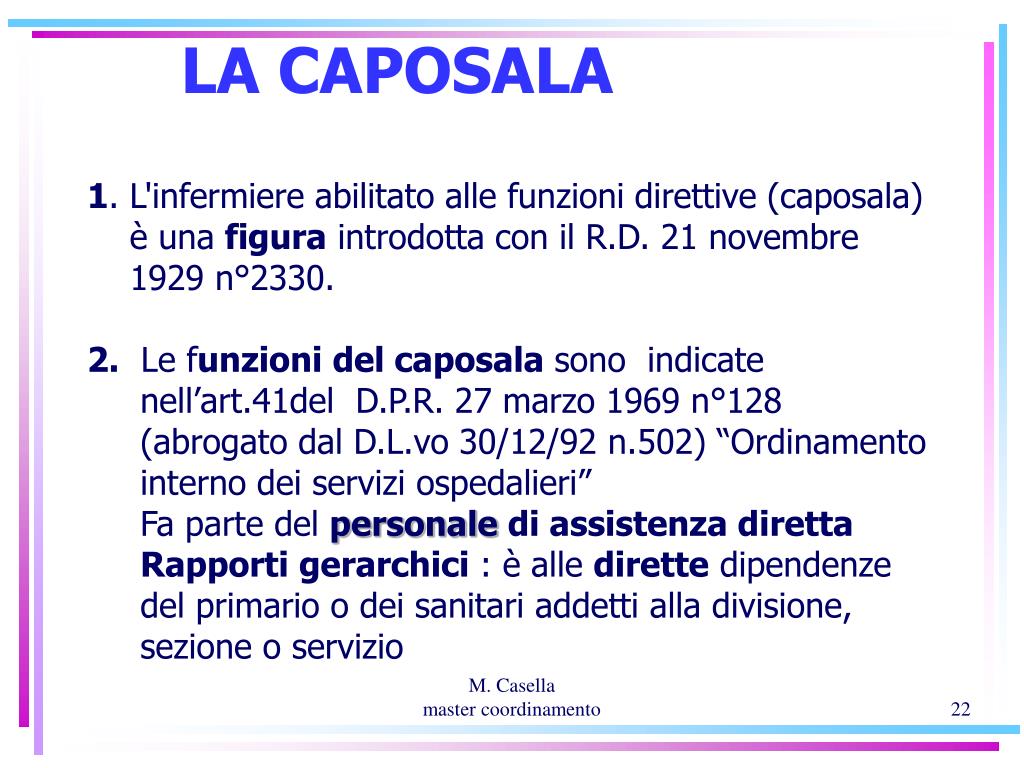 Differenza Tra Caposala E Coordinatore Infermieristico PPT - Chi è il coordinatore dell’assistenza infermieristica? PowerPoint