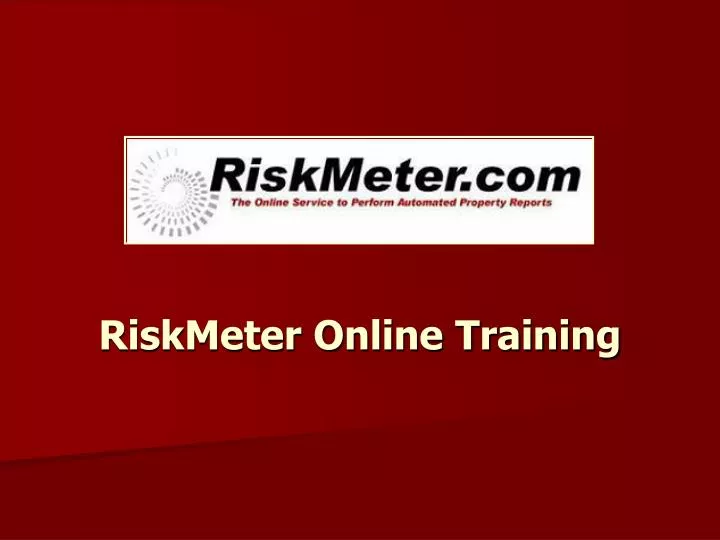 riskmeter online training n.