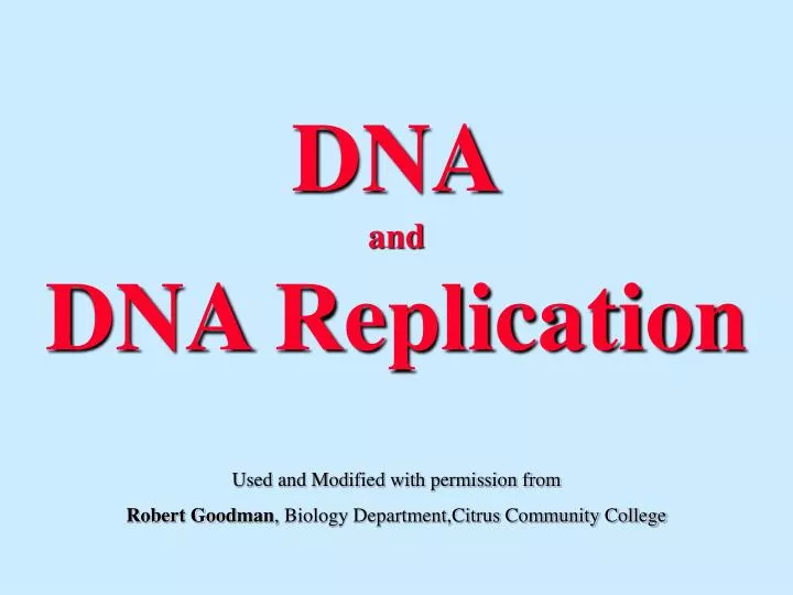 dna and dna replication n.
