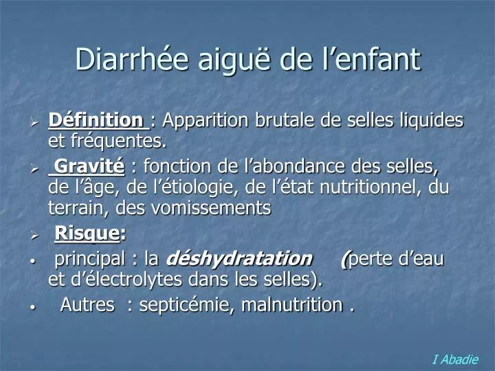 PPT - Diarrhée aiguë de l'enfant PowerPoint Presentation, free download -  ID:583745