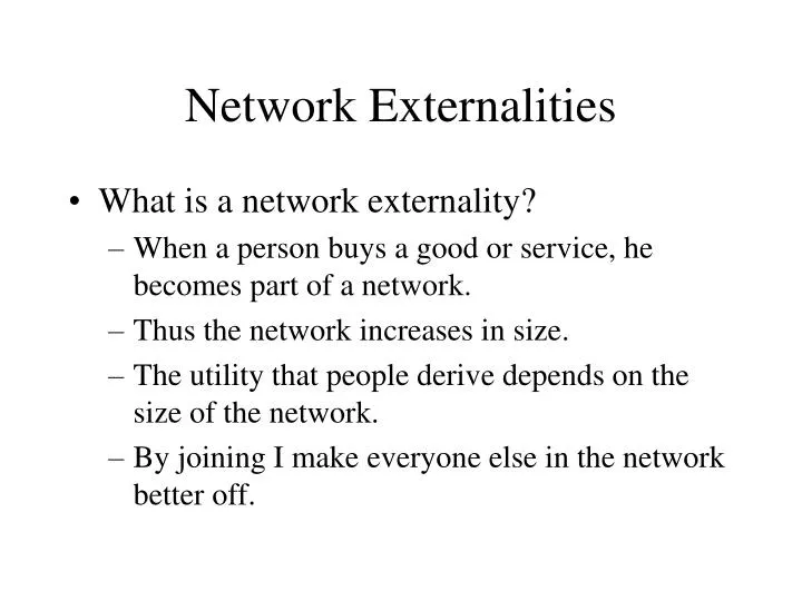 network externalities n.