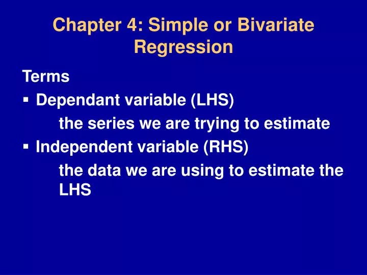 chapter 4 simple or bivariate regression n.