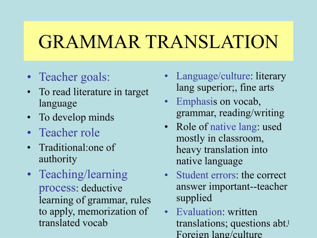 grammar translation method thesis