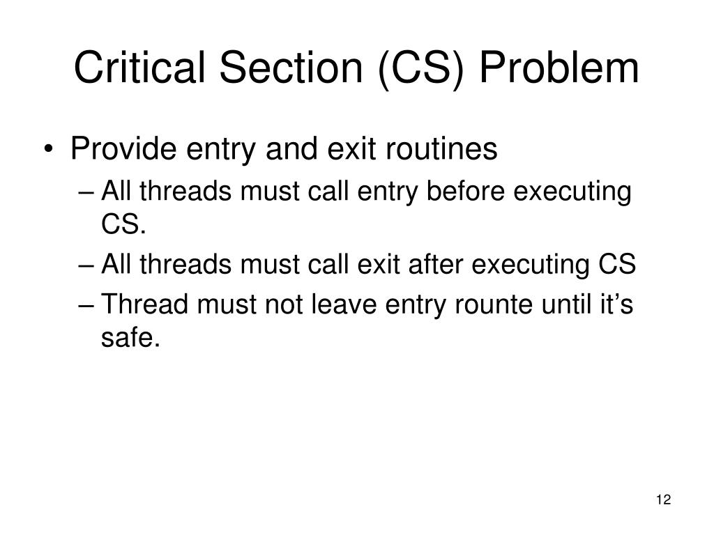 PPT Critical Section Problem PowerPoint Presentation, free download