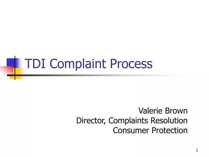 tdi complaint process n.
