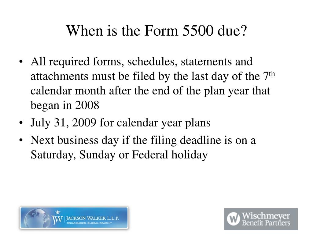 PPT FORM 5500 EXPLAINED Qs & As FOR 2009 FILERS James R. Griffin