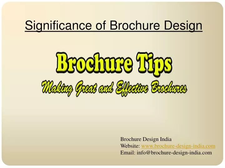 significance of brochure design n.
