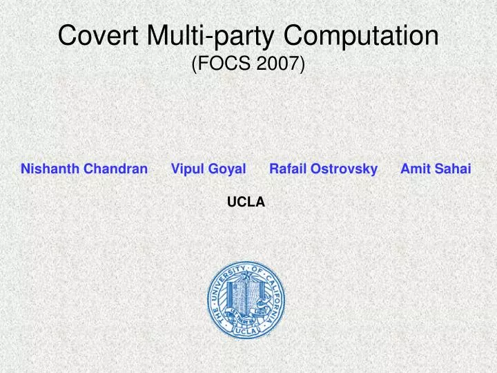 covert multi party computation focs 2007 n.