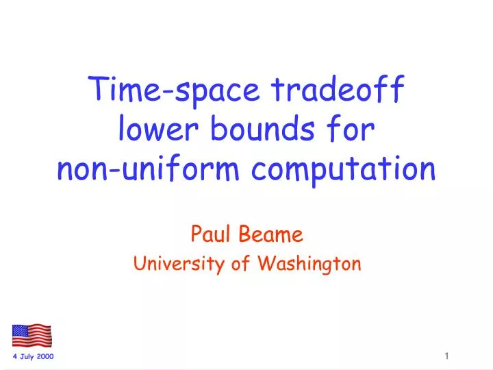 time space tradeoff lower bounds for non uniform computation n.