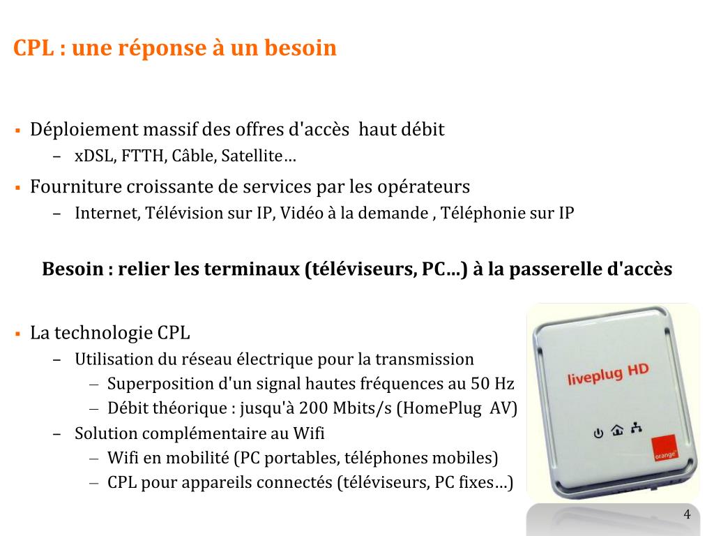 Liveplug-WiFi-pour télévision par internet d'Orange