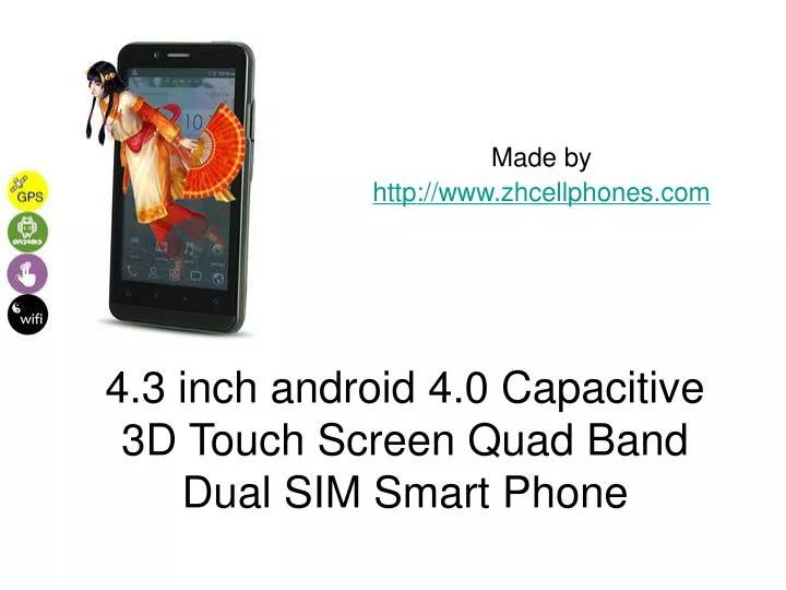 4 3 inch android 4 0 capacitive 3d touch screen quad band dual sim smart phone n.