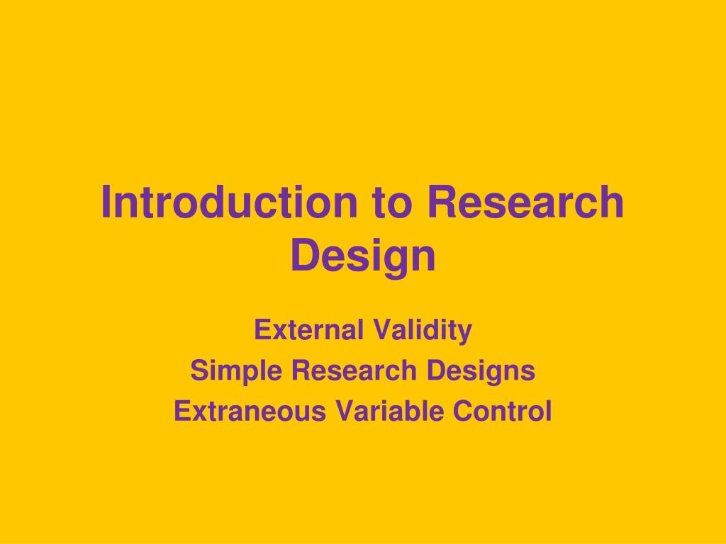introduction in research design