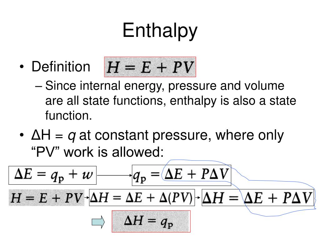 Allow definition. Enthalpy. Unit of enthalpy. Internal Energy. Enthalpy at constant Pressure.
