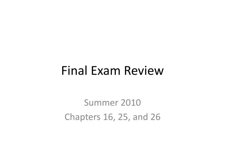 final exam review n.
