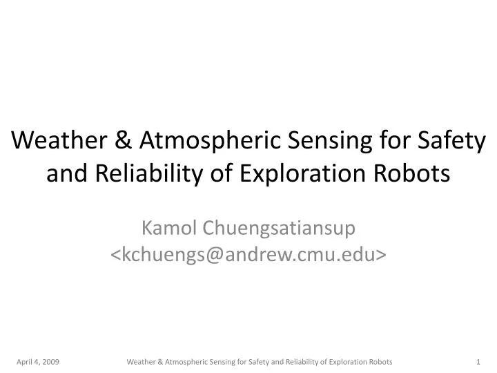 weather atmospheric sensing for safety and reliability of exploration robots n.