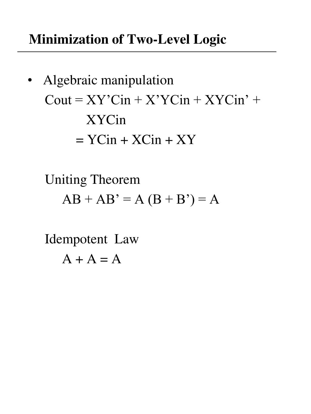 Two Level and Multi level Minimization - ppt download