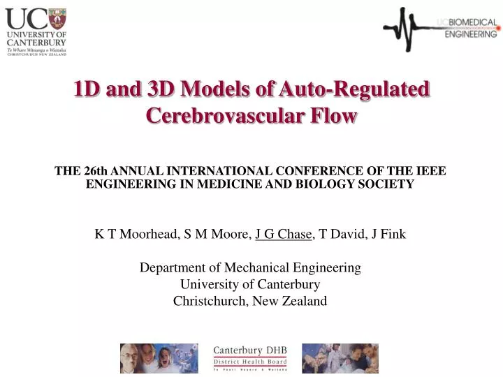 1d and 3d models of auto regulated cerebrovascular flow n.