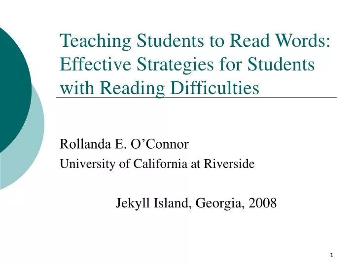 teaching students to read words effective strategies for students with reading difficulties n.
