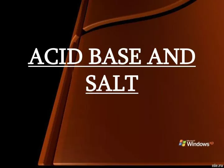 acid base and salt n.