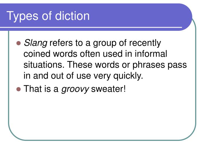 types of diction