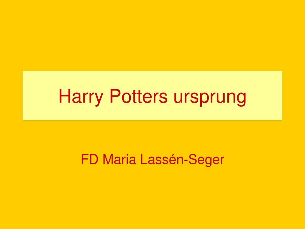 PPT - Harry Potters ursprung PowerPoint Presentation, free ...