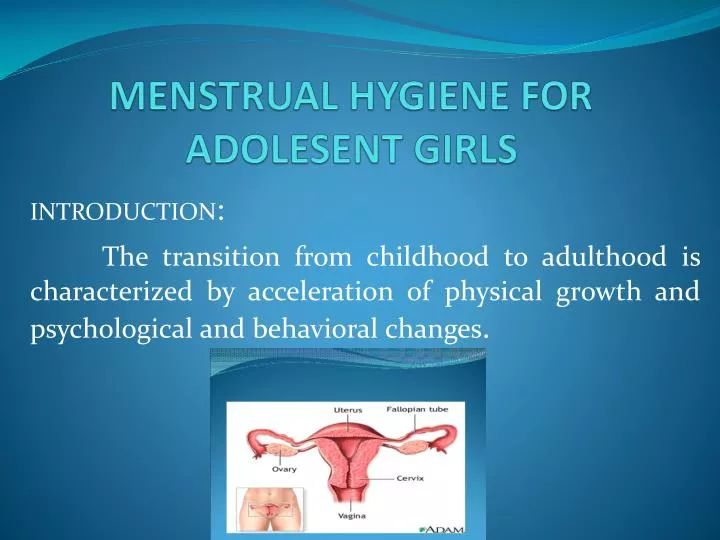 menstrual hygiene for adolesent girls n.