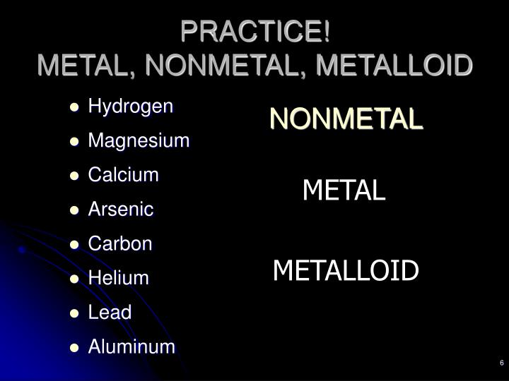hydrogen metal or nonmetal