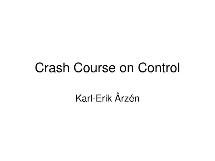 crash course on control n.
