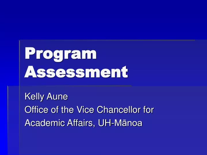 program assessment n.
