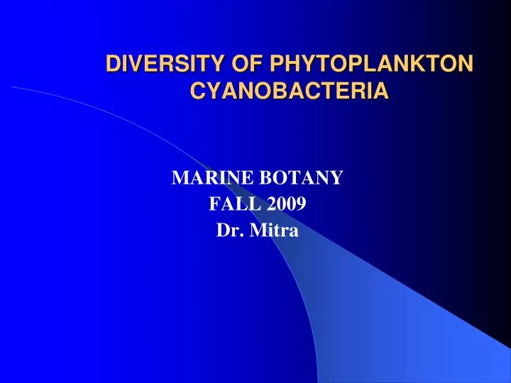 diversity of phytoplankton cyanobacteria n.