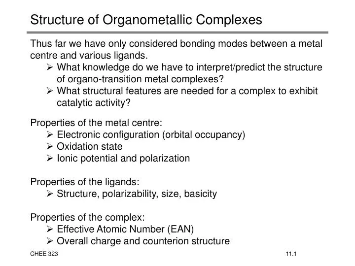 PPT Structure of Organometallic Complexes PowerPoint Presentation, free download ID591606