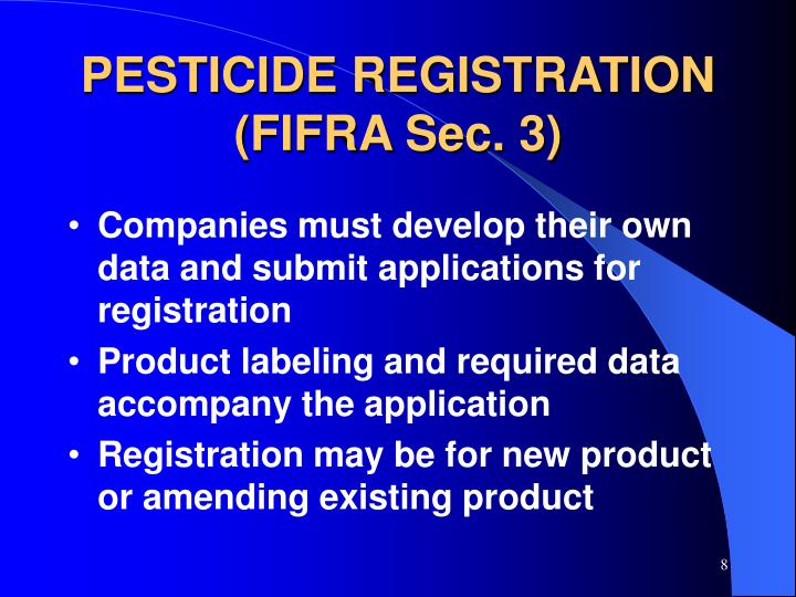 PPT EPA’S PESTICIDE REGISTRATION PROGRAM PowerPoint Presentation ID