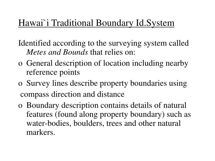 hawai i traditional boundary id system n.
