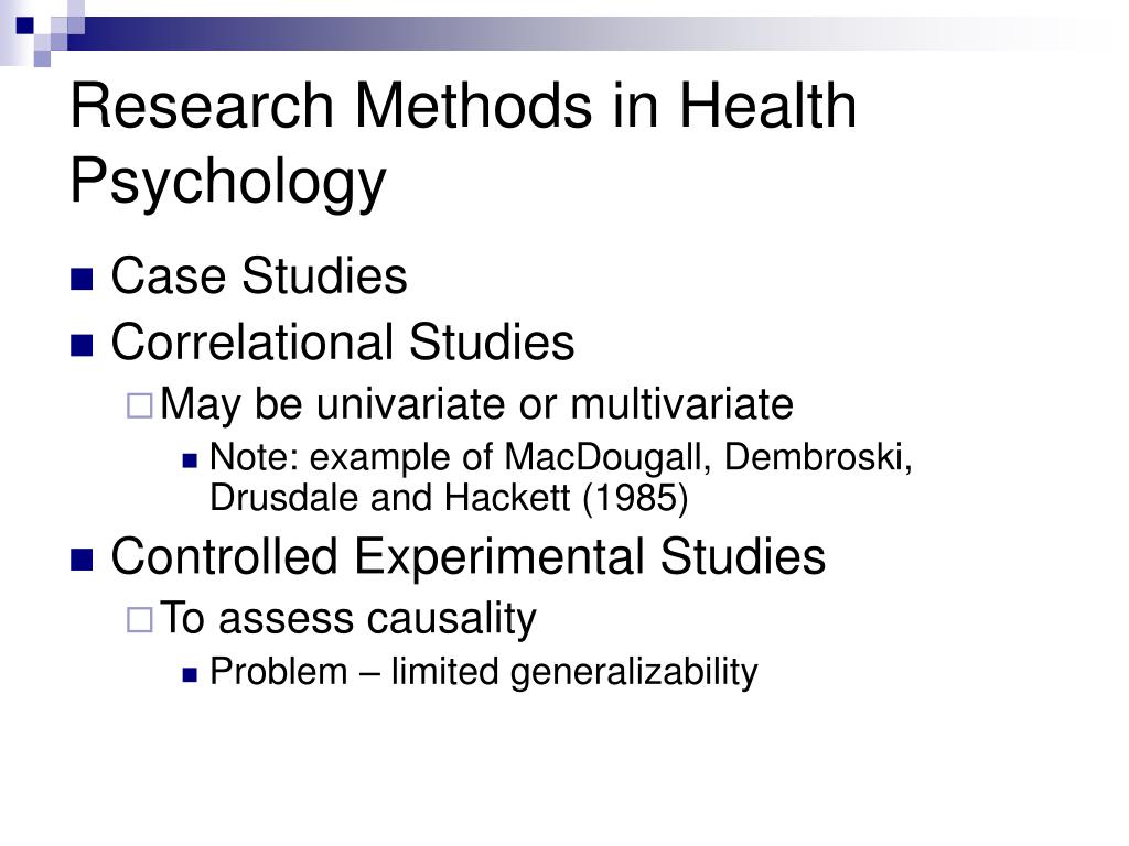 research methods in health psychology ppt