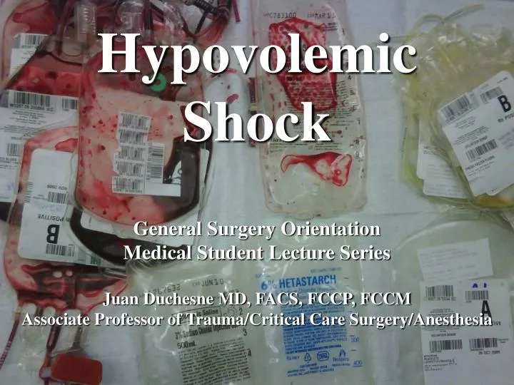 PPT Hypovolemic Shock PowerPoint Presentation, free