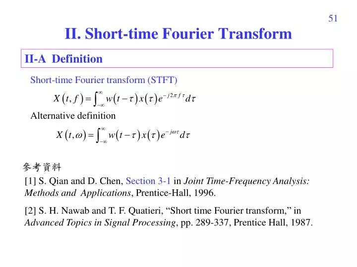 PPT - II. Short-time Fourier Transform PowerPoint Presentation, free  download - ID:594307