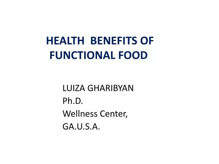 health benefits of functional food n.