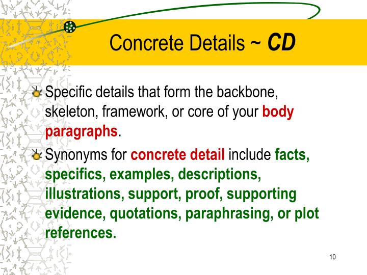 ppt the multi paragraph essay powerpoint presentation id 594848 examples of concrete details