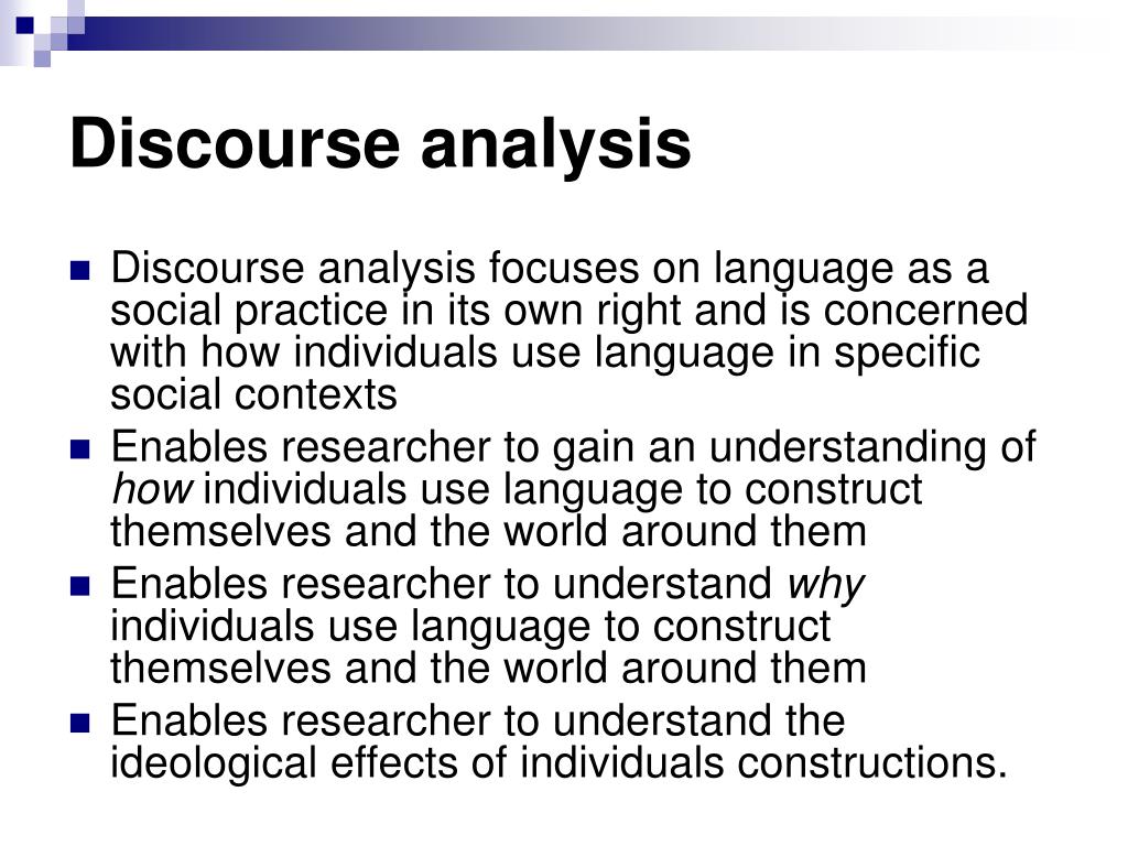 discourse analysis in qualitative research ppt