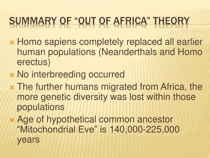 out of africa hypothesis summary