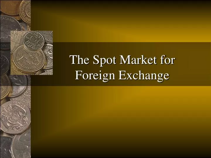 the spot market for foreign exchange n.