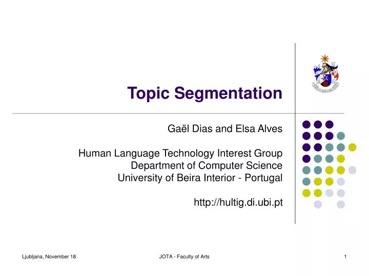 PPT - Topic Segmentation PowerPoint Presentation, free download - ID:595344