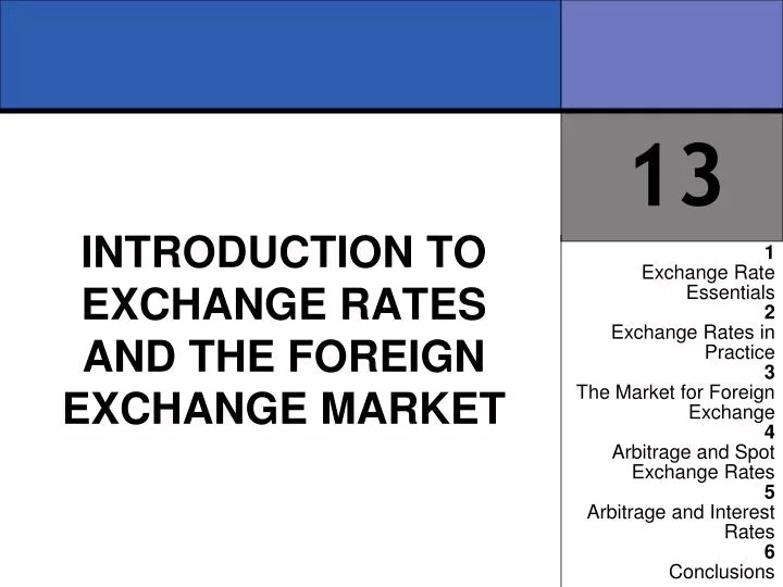introduction to exchange rates and the foreign exchange market n.