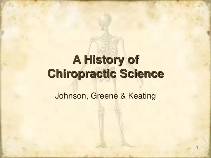 a history of chiropractic science n.
