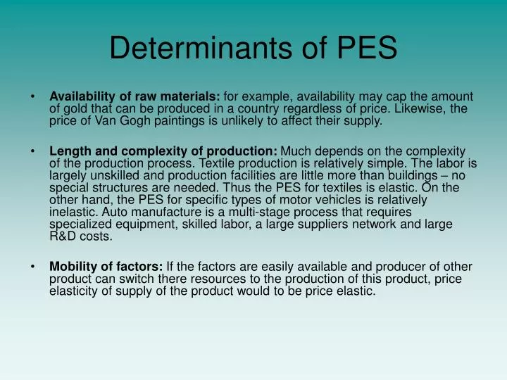 determinants of pes n.