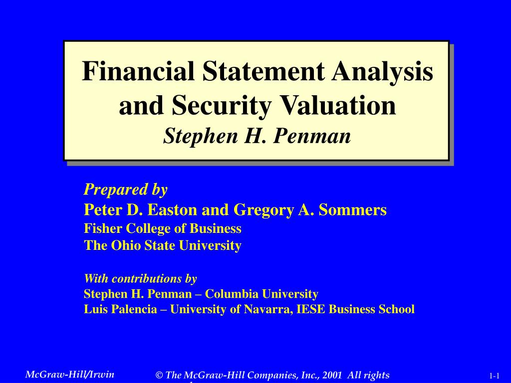 ppt financial statement analysis and security valuation stephen h penman powerpoint presentation id 596419 teva pharmaceuticals statements